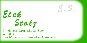 elek stolz business card